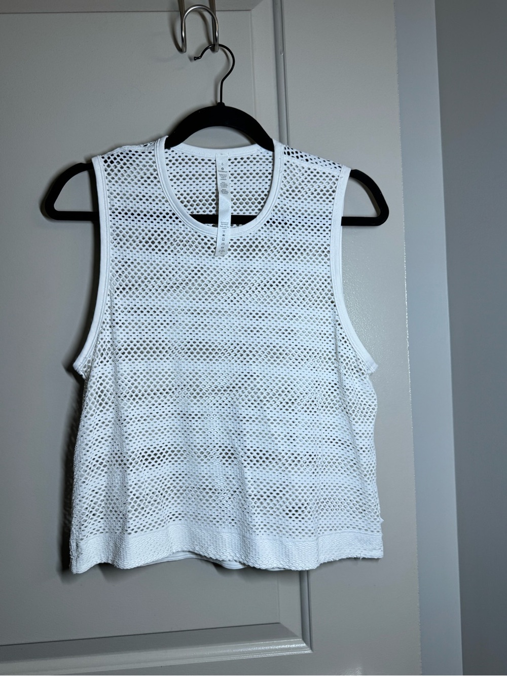 lululemon athletica White Mesh Sleeveless Muscle Tee
